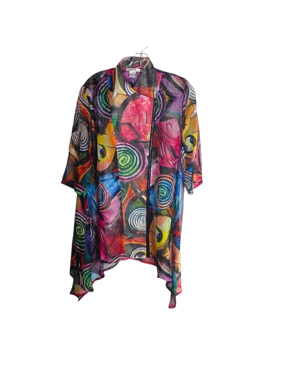 Feratelli Jackets & Blazers - Feratelli -Colorful Abstract Spiral Kimono Jacket - Multicolor - Large
